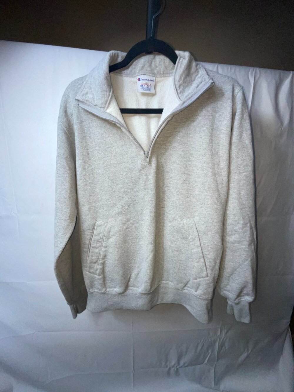 Champion Authentic Gray 1/4 Zip Fleece Pullover Sweatshirt